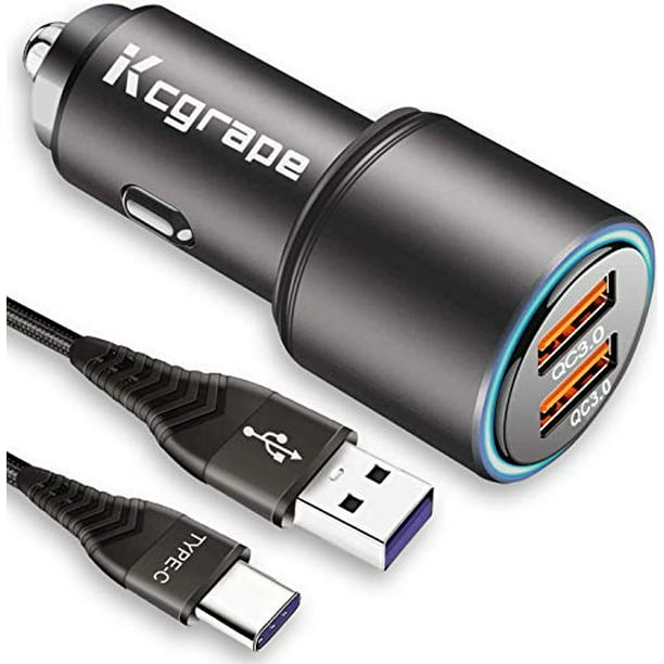 QC3.0 Car Adapter with 6ft Type C Cable Dual Port Fast Charging USB C Car Phone Charger Compatible for Samsung Galaxy S20 S10e/S9/S8/Note 10/9/8,Google Pixel 3A/4/4XL,LG G5/G6/V20/V30,Moto G7/G8/Z4 QC3.0 Car Adapter with 6ft Type C Cable Dual Port Fast Charging USB C Car Phone Charger Compatible for Samsung Galaxy S20 S10e/S9/S8/Note 10/9/8,Google Pixel 3A/4/4XL,LG G5/G6/V20/V30,Moto G7/G8/Z4